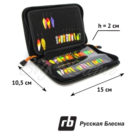 Кошелек для приманок РУССКАЯ БЛЕСНА black L 23 x 16 x 2,5 см цвет черный фото 7