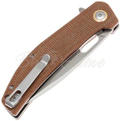 Нож складной полуавтоматический BOKER Toxicofera сталь 440А рукоять Микарта цв. Коричневый фото 2