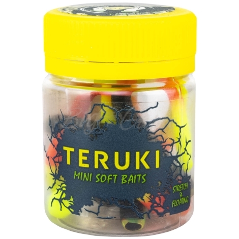 Червь TERUKI Flash 8 см (7 шт.) зап. сыр цв. Black/Orange/Chartreuse фото 3