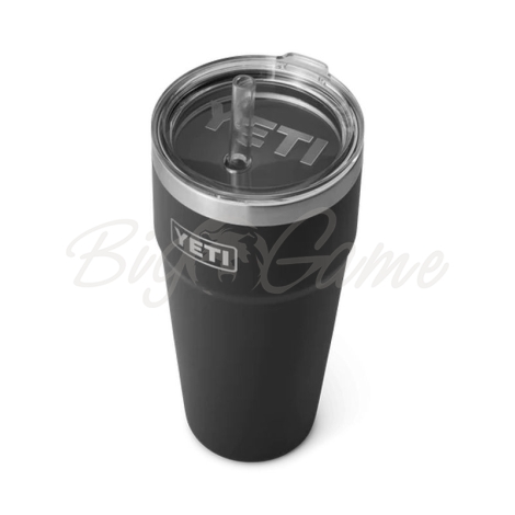 Термокружка YETI Rambler Straw Cap 760 цвет Black фото 2