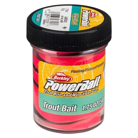 Паста форелевая BERKLEY PowerBait Natural Scent Glitter Trout Bait Swirls цв. Розовая панда фото 1