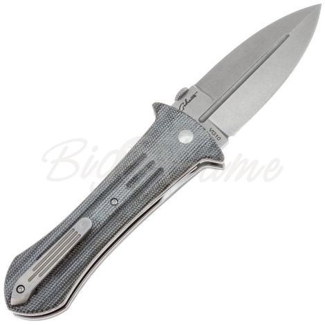 Нож складной полуавтоматический BOKER Smatchet сталь VG-10 рукоять Микарта цв. Серый фото 6