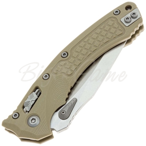 Нож складной полуавтоматический MICROTECH Amphibian Ram-Lok рукоять стеклотекстолит G10 цв. Бежевый фото 3