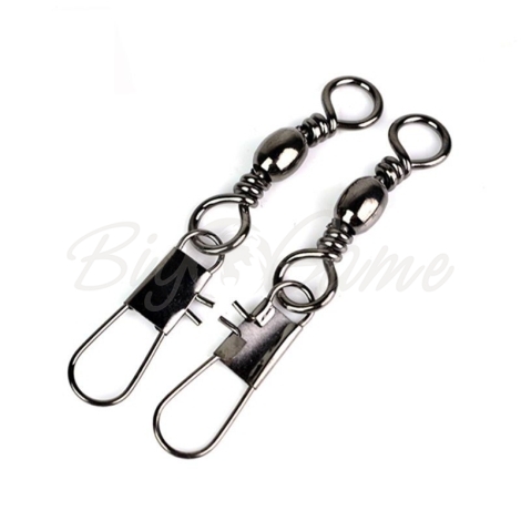 Вертлюг с карабином ROBINSON BARREL SWIVEL (классический) + INTERLOCK SNAP (с внешней застежкой) (10 шт.) № 2/0 фото 1