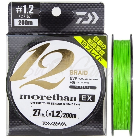 Плетенка DAIWA UVF Morethan Sensor 12 Braid EX+Si Lime green 200м #1,2 фото 1
