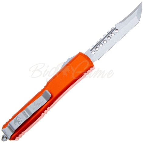 Нож автоматический MICROTECH Ultratech Hellhound CTS-204P рукоять Аллюминий 6061 T-6 цв. Оранжевый фото 4