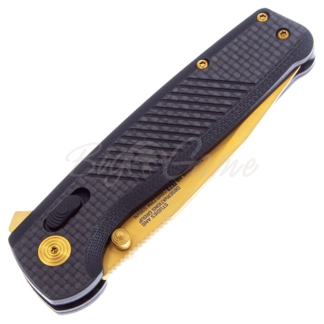 Нож складной SOG Terminus XR LTE Gold S35VN рукоять Карбон цв. Черный/Золотой фото 2