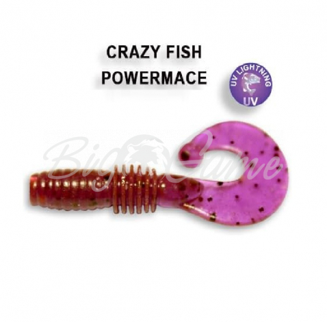 Твистер CRAZY FISH Power Mace 1,6" (8 шт.) зап. жареная рыба, код цв. 12 фото 1