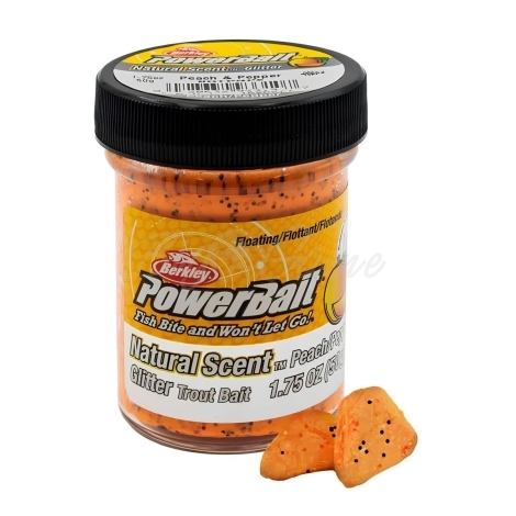 Паста форелевая BERKLEY PowerBait Natural Scent Glitter Trout Bait Fruits цв. Персик и перец фото 1