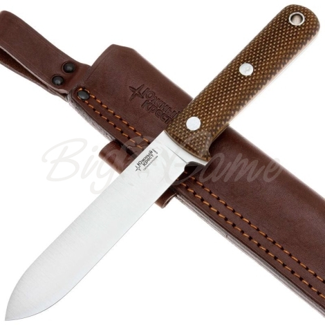 Нож ЮЖНЫЙ КРЕСТ Кефарт L конвекс Сталь Elmax рукоять Микарта койот/насечка фото 4