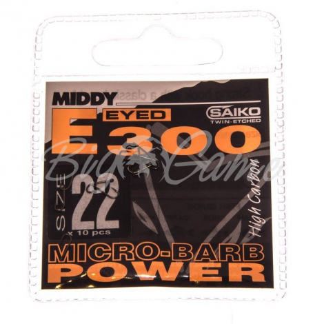 Крючок одинарный MIDDY E300 Power Eyed (10 шт.) № 16 фото 1