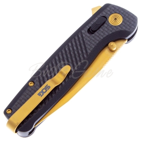 Нож складной SOG Terminus XR LTE Gold S35VN рукоять Карбон цв. Черный/Золотой фото 3