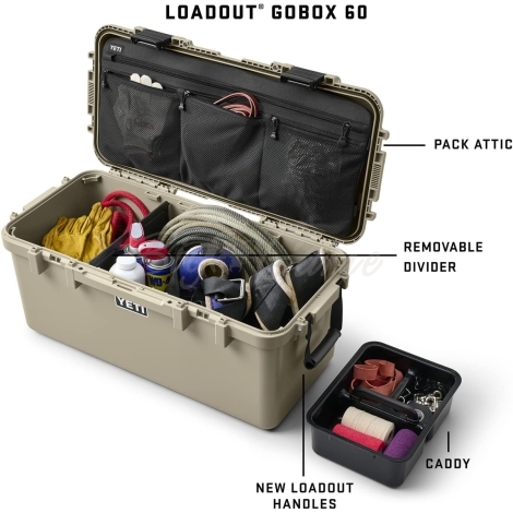 Ящик YETI LoadOut GoBox Gear Case 60 цвет Charcoal фото 2