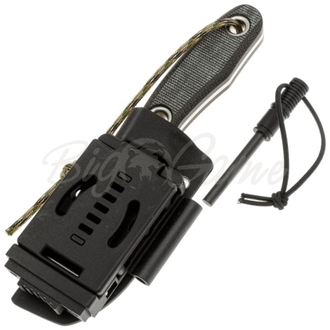 Нож с фиксированным клинком FOX KNIVES Viator сталь D2 рукоять Микарта цв. Черный фото 3