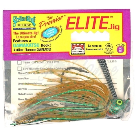 Бактейл STRIKE KING Premier Elite Jig 14 г (1/2 oz) цв. pumpkin green flash фото 1