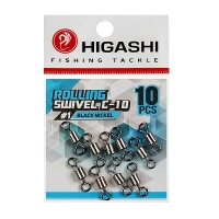 Вертлюг HIGASHI Rolling swivel цв. Black nickel № 6 (10 шт.)