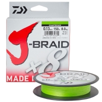 Плетенка DAIWA J-Braid X8 300 м цв. фл. желтый 0,13 мм