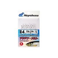 Оснастка готовая HAYABUSA Sabiki G9 1 м 0,205 мм цв. uv blue/uv green кр. № 4 цв. white nickel