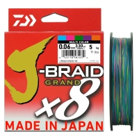 Плетенка DAIWA J-Braid Grand X8E многоцветная 300 м 0,06 мм