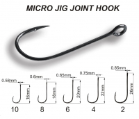 Крючок одинарный CRAZY FISH Micro Jig Joint Hook № 4 (200 шт.)