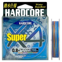 Плетенка DUEL PE Hardcore Super X4 цв. 5Color 200м # 0.8