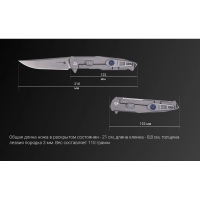 Нож складной RUIKE Knife M108-TZ цв. Серый превью 10