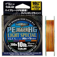 Плетенка SUNLINE PE Jigger HG Light Special 200 м цв. Многоцветный 0,128 м