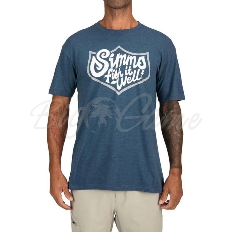 Футболка SIMMS Fish It Well Badge T-Shirt цвет Sailor Blue Heather фото 4