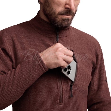 Толстовка SITKA Snowcrest Half-Zip Fleece Pullover цвет Cherry Wood Heather фото 6