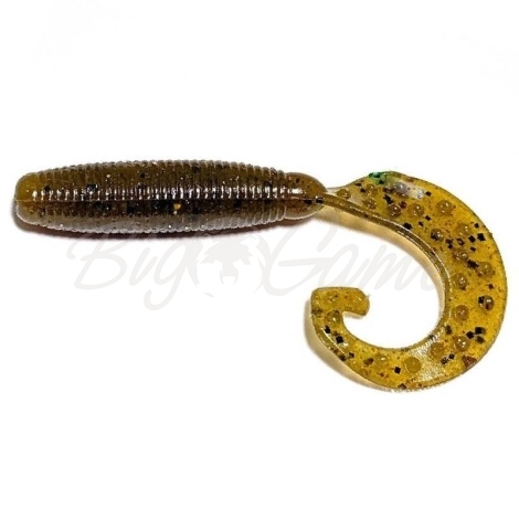 Твистер REINS Fat G-Tail Grub 4" (10 шт.) код цв. 002-Green Pumpkin фото 1