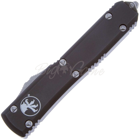 Нож автоматический MICROTECH  Ultratech S/E рукоять алюминий, серр. клинок, цв. черный фото 3