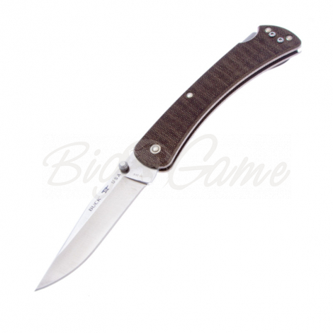 Нож складной BUCK 110 Slim Pro сталь S30V рукоять коричневая микарта фото 1