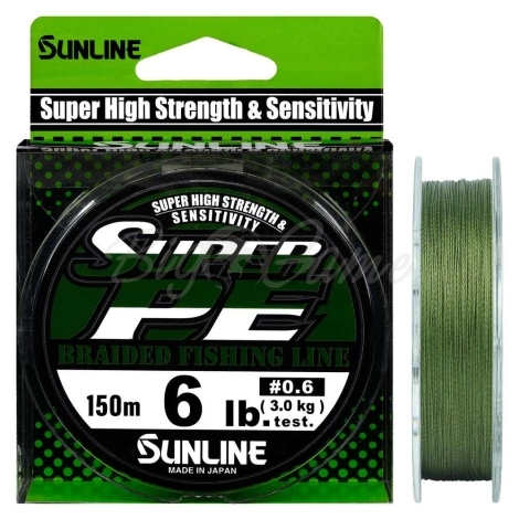 Плетенка SUNLINE New Super PE 150 м 0.6 цв. dark green фото 1