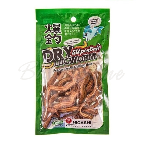 Червь сушеный HIGASHI Dry Lugworm SuperBait 10 г цв. Green фото 1