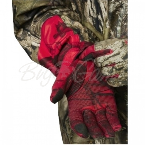 Перчатки HARKILA Moose Hunter 2.0 Fleece Gloves цвет Mossy Oak Break-Up Country / Mossy Oak Red фото 2