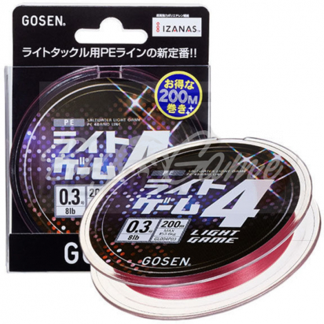 Плетенка GOSEN Light Game PE X4 цв. розовый #0.4 фото 1