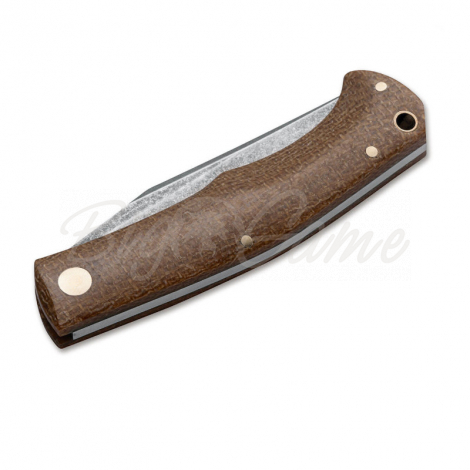 Нож складной BOKER Boxer EDC Brown сталь M390 рукоять микарта фото 2