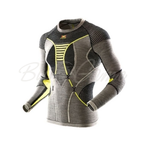 Термокофта X-BIONIC Apani Merino By Man Uw Shirt Long Sl R цвет Черный / Серый / Желтый фото 1