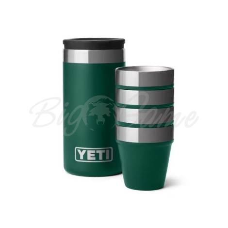 Набор рюмок YETI Shot Glasses & Case цв. Black Forest Green фото 1