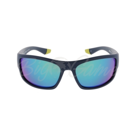 Очки солнцезащитные INVU Спортивные IA22604B с чехлом 20063 цв. матовый синий с желтым цв. ст. зеленый с зеленым зеркальным фото 2