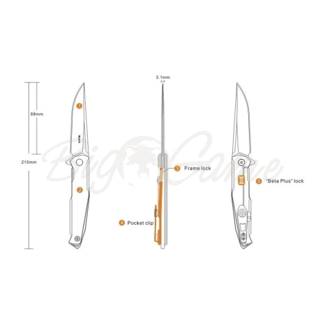 Нож складной RUIKE Knife P108-SF цв. Серый фото 8