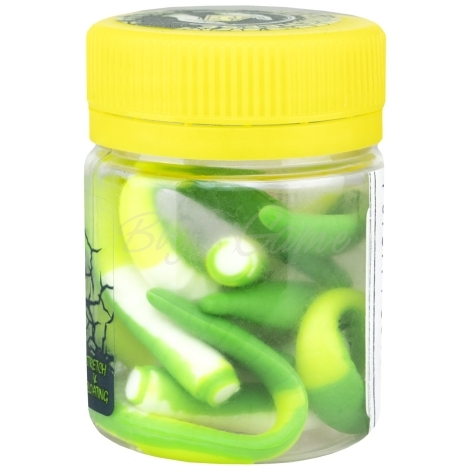 Червь TERUKI Flash 8 см (7 шт.) зап. сыр цв. White/Chartreuse/Green фото 1