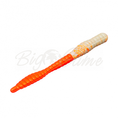 Червь SOOREX PRO Worm запах сыр 80 мм (6 шт.) цв. 301 White/Orange фото 1