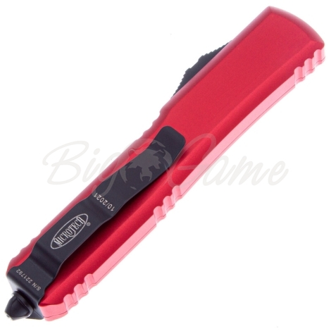 Нож автоматический MICROTECH Ultratech S/E M390, рукоять алюминий, цв. бордовый фото 2