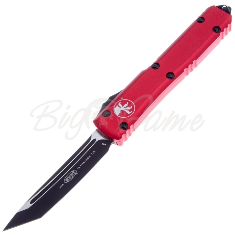 Нож автоматический MICROTECH Ultratech S/E M390, рукоять алюминий, цв. бордовый фото 1