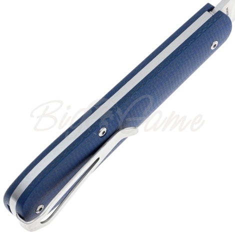 Нож складной полуавтоматический BOKER Coffin Denim Micarta сталь MagnaCut рукоять Микарта цв. Синий фото 6