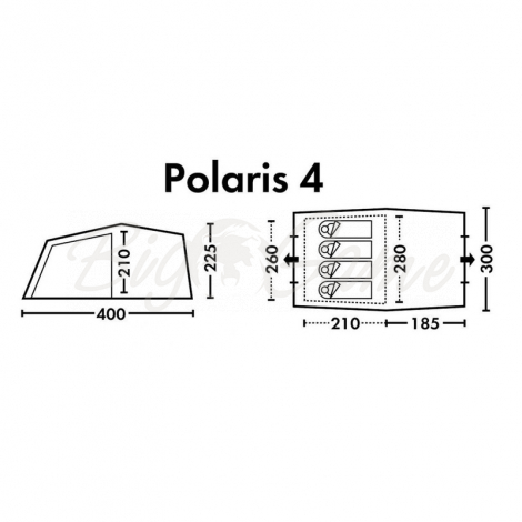 Палатка FHM Polaris 4 кемпинговая цвет Синий / Серый фото 10