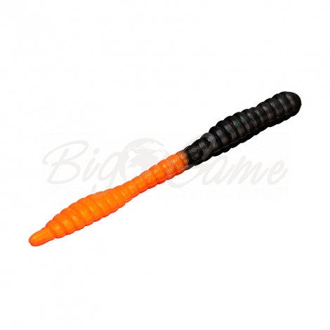 Червь SOOREX PRO Worm запах сыр 80 мм (6 шт.) цв. 304 Black/Orange фото 1