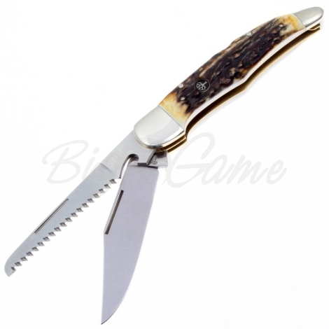 Нож складной полуавтоматический BOKER Jagdmesser Duo сталь 440C рукоять Рог оленя фото 1