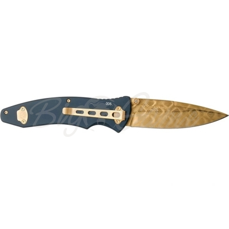 Нож складной BOKER Tirpitz-Damascus Gold дамасская сталь рукоять Алюминий цв. Коричневый фото 3